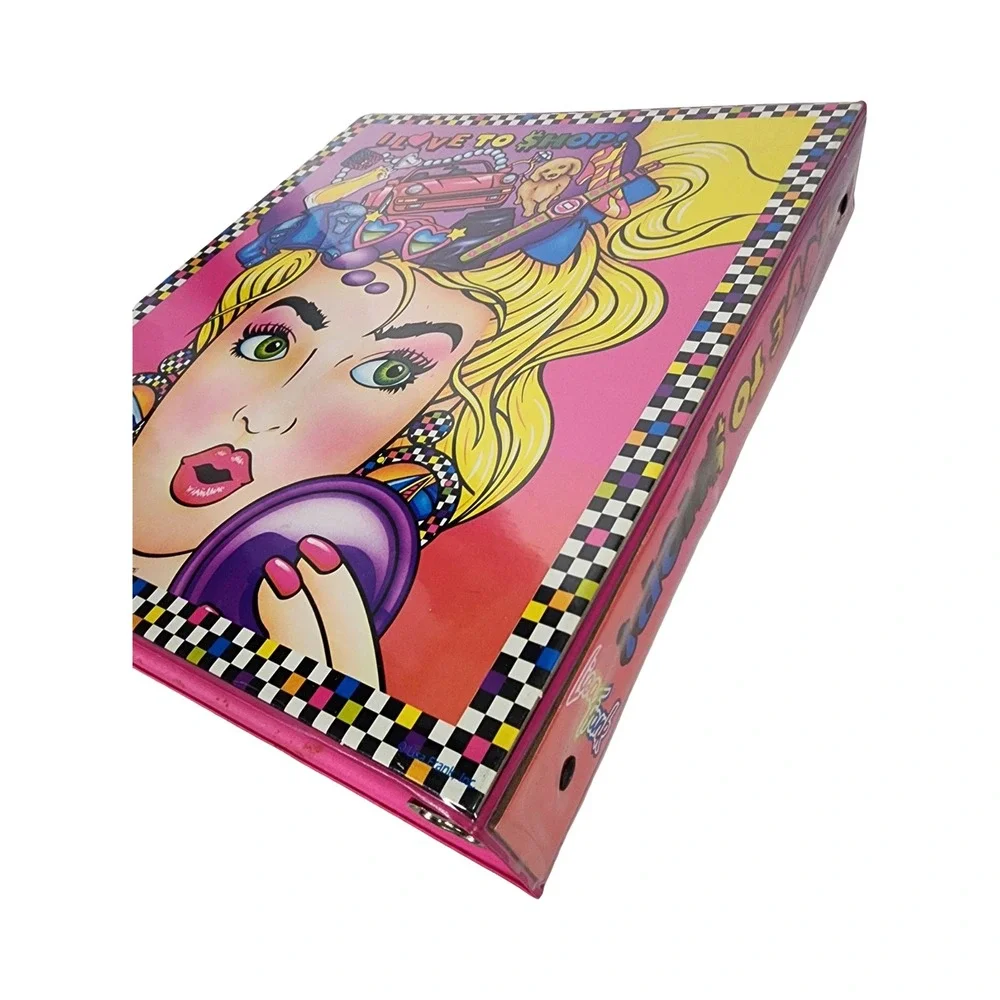 Vintage Lisa Frank I Love To Shop 1.5 Inch‎ 3 Ring Binder Stuart Hall 90s Y2K
